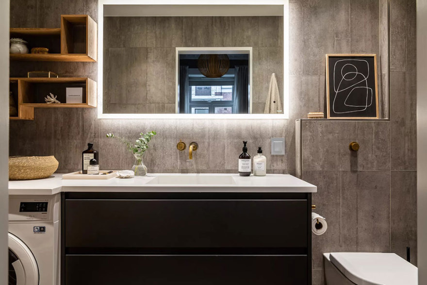 挪威首都时尚公寓,红色沙发成为点睛之笔-19