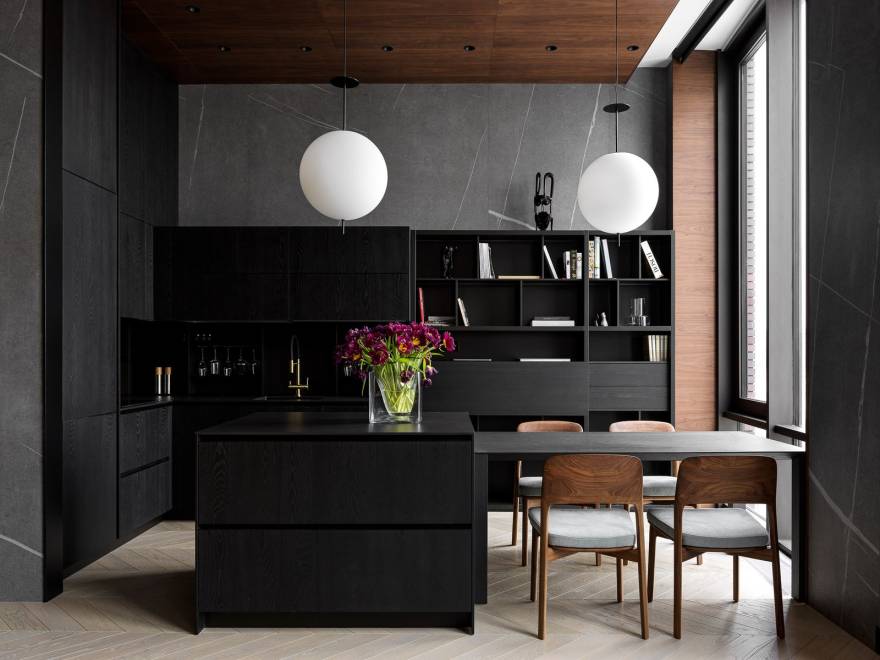 摩登暗调 | 俄罗斯设计师的优雅公寓设计-14