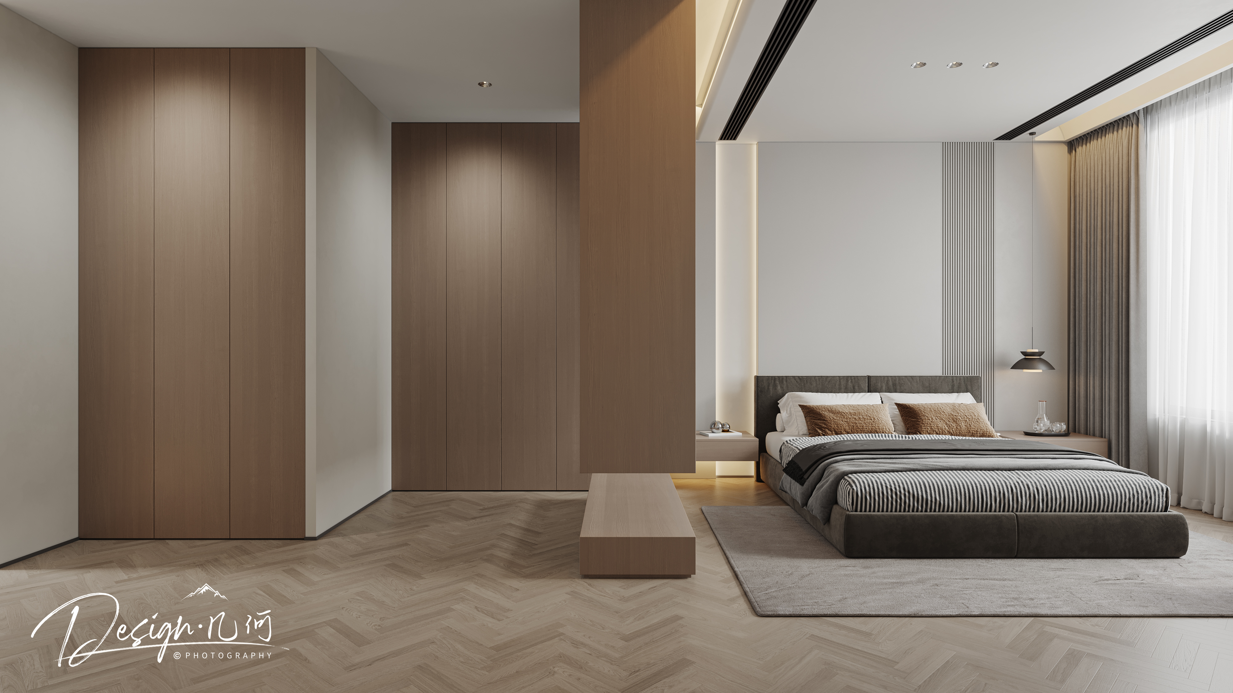 几何空间视觉表现 | 国建翠园现代奶油风客餐厅-8