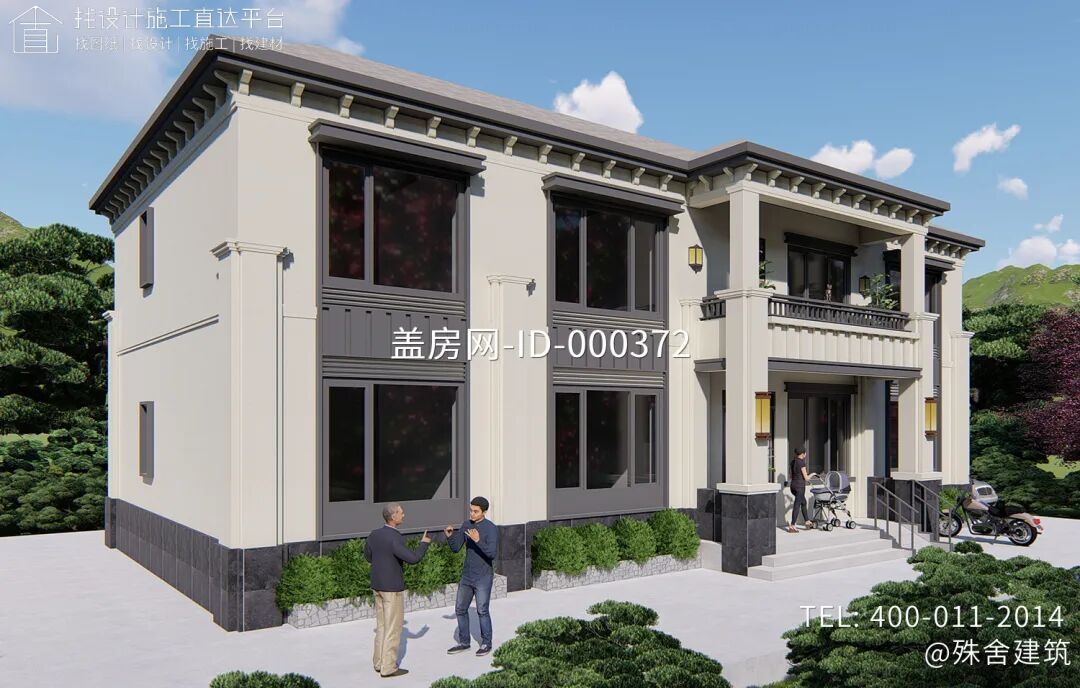 【设计师案例】土建参考造价58万，面宽16.7m×进深11m北京顺义二层新中式别墅-27