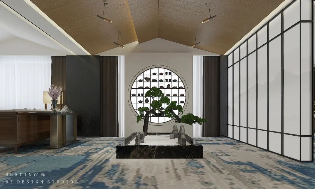 缘起东方 | 盐城行政酒廊的山水墨韵-3