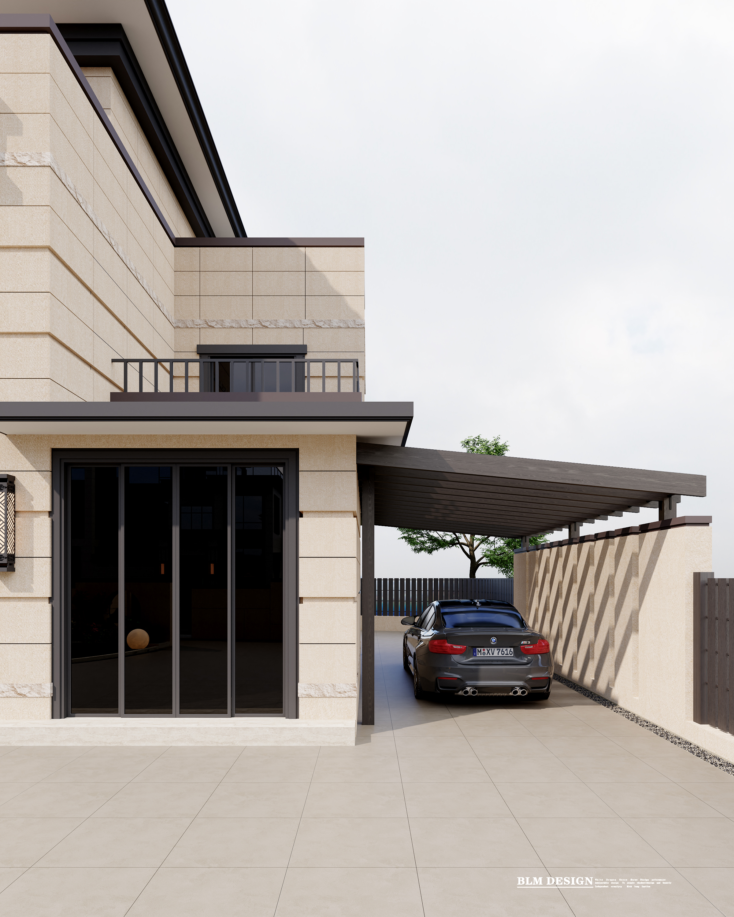 别墅庭院丨白龙马效果图设计-5