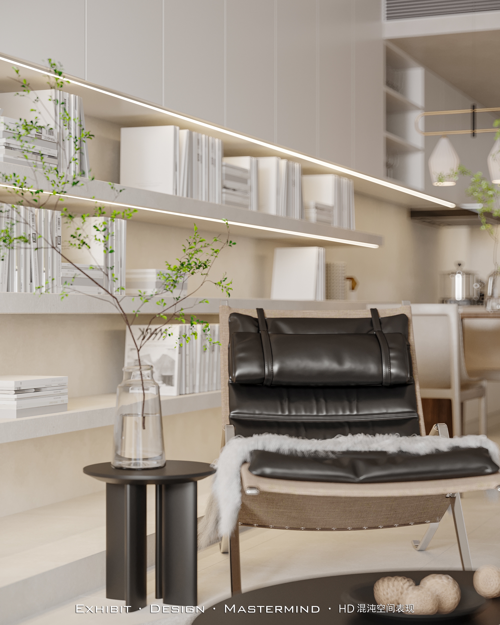 混沌空间表现 X 现代极简风平层客餐厅-3