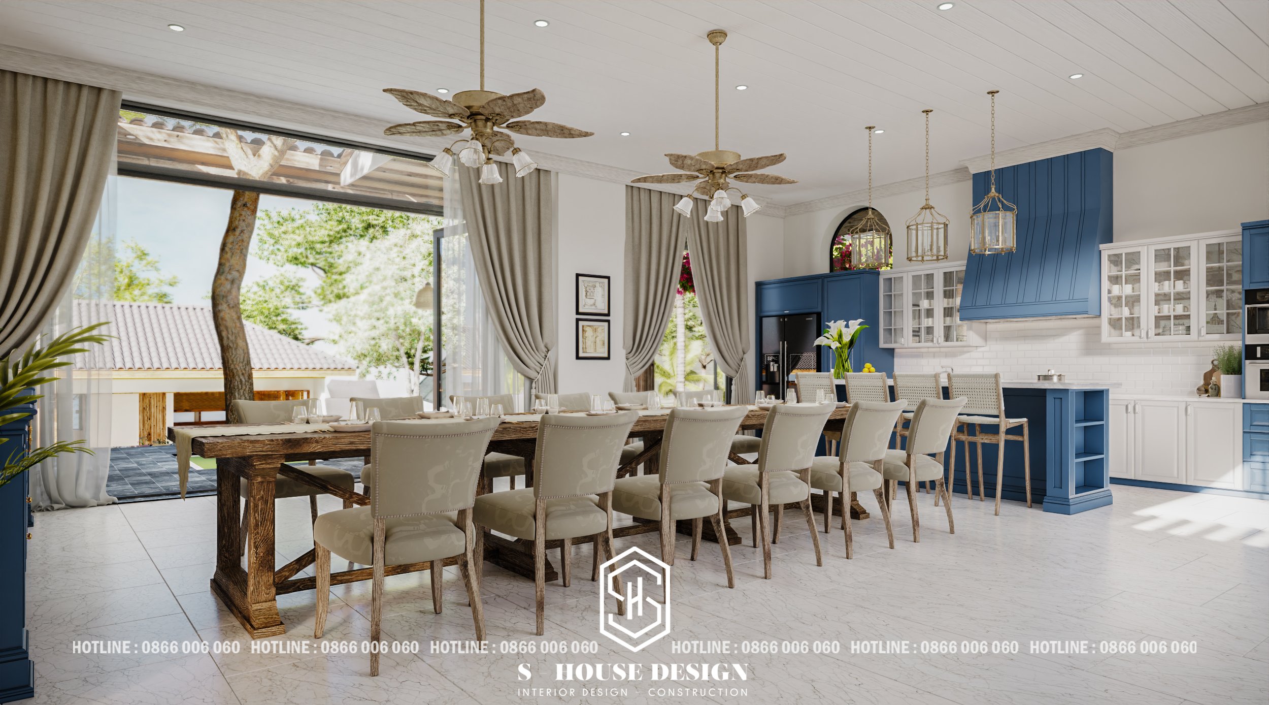 Interior design of Mediterranean garden villas-0