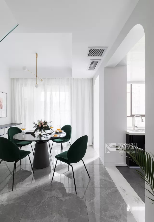 茱萸粉+祖母绿，塑造复式轻奢风  双宝设计机构-12