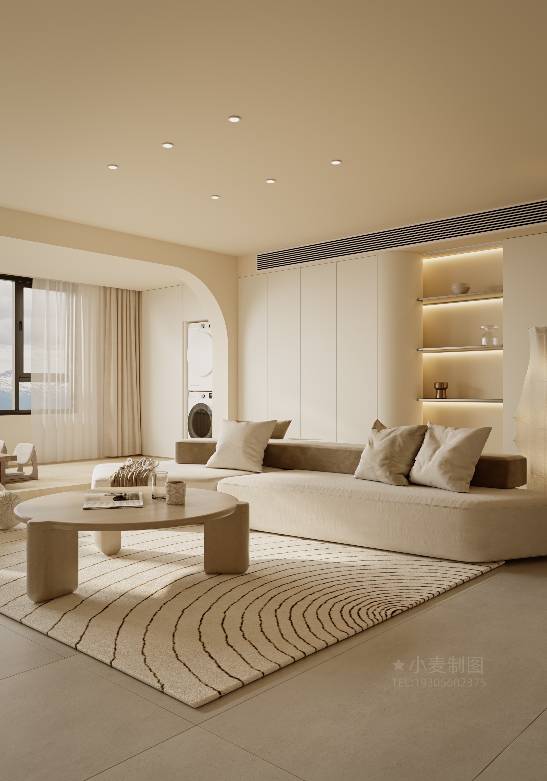 奶油风丨独立空间渲染作品-3