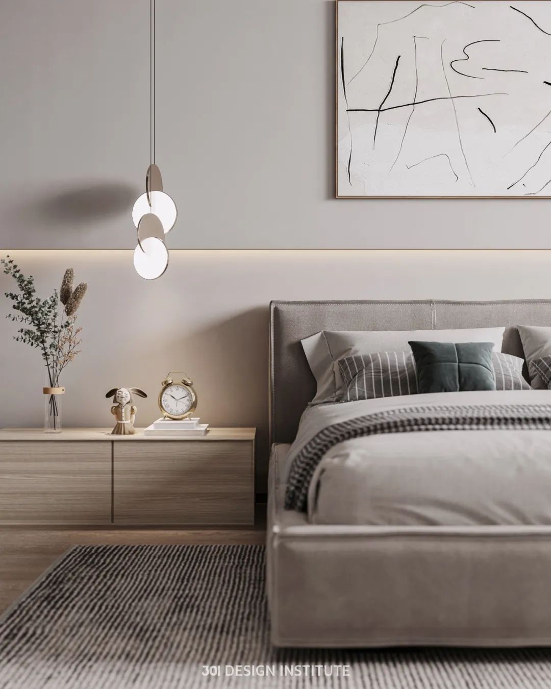 广州天河区 169㎡现代简约奶油色家居设计丨中国广州丨301 设计研究所-35