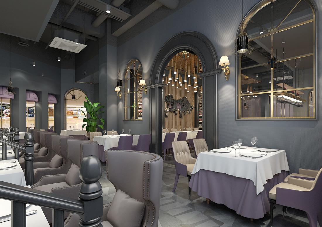 工业风高档西餐厅,豪牛先生演绎美食新境界-2