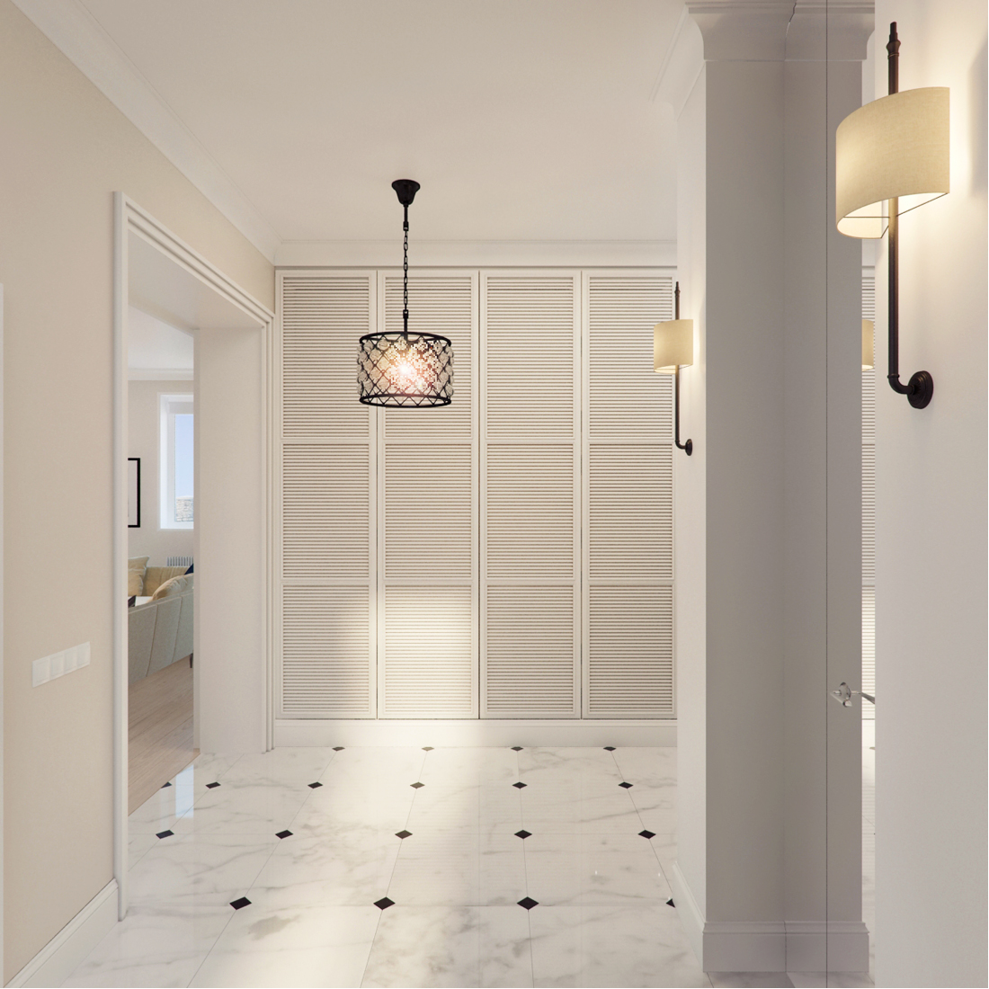 The interiors of the country house of 300 m  in American style Alexandra Fedorova-8