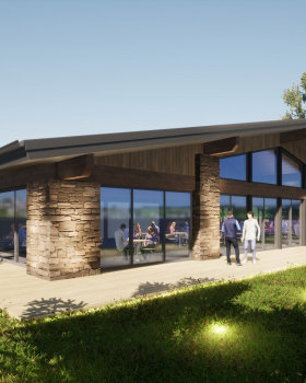 Wooden chalet restaurant