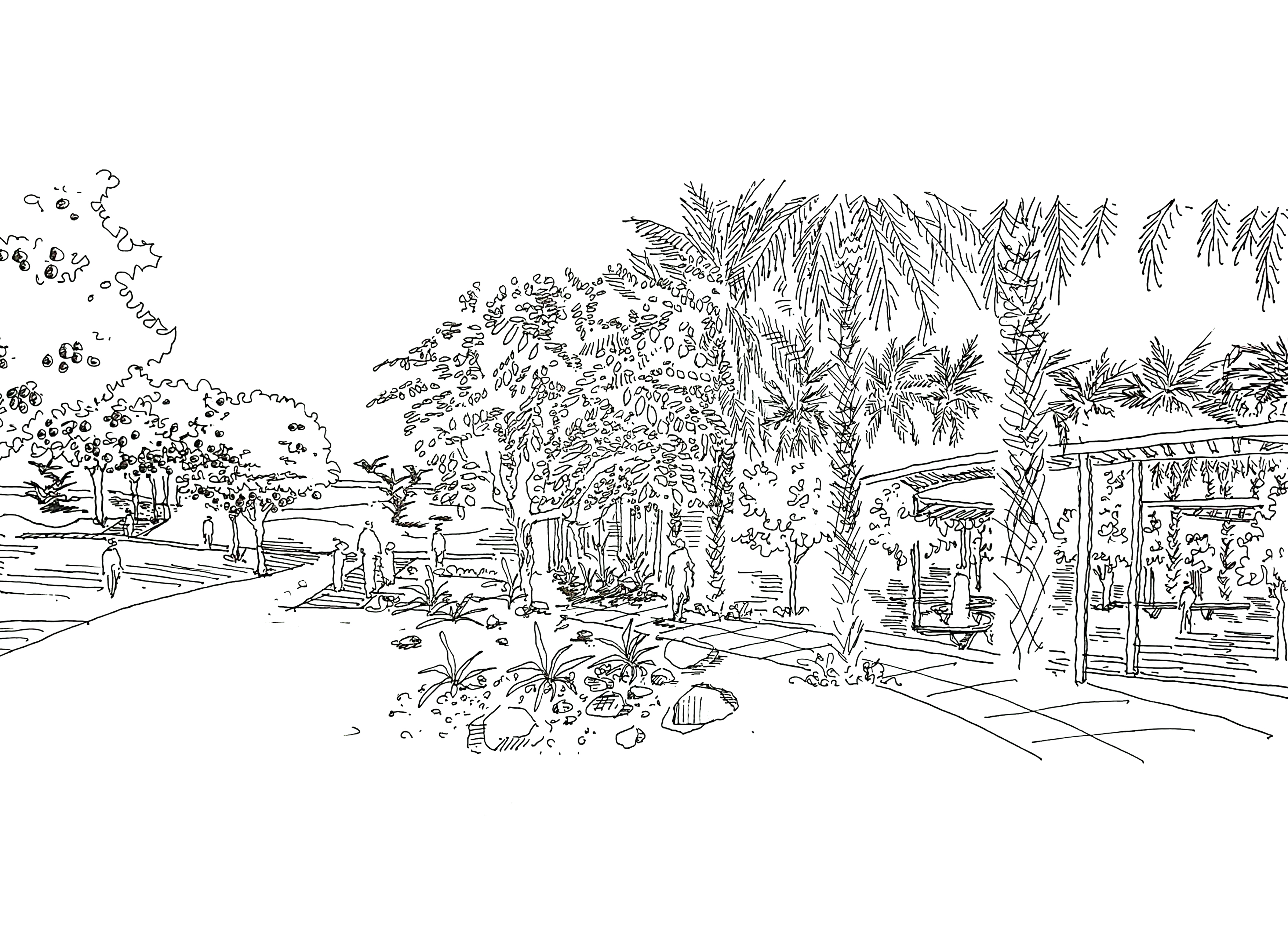 棕榈山景观草图丨EgyptCairo丨OKO PLAN Landscape-17