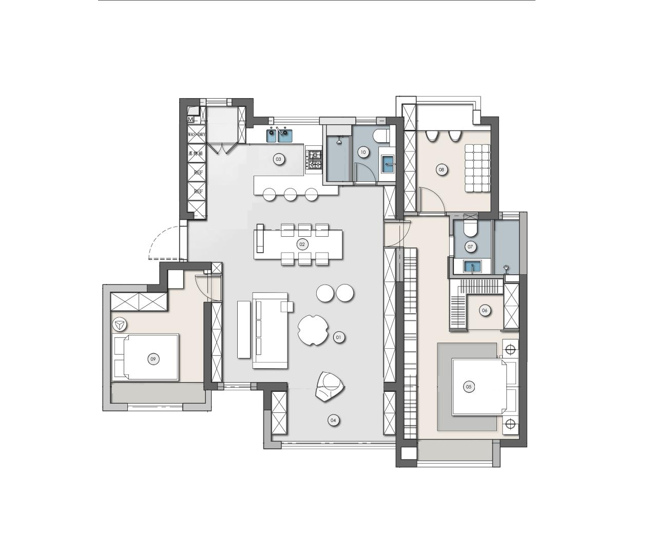 酷但“居家”,隐形收纳+“大平层”视野,无短板全能型暗调极简丨中国上海-12