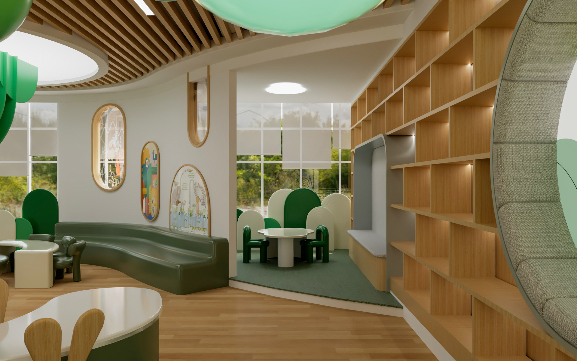 社区儿童活动室设计：流动的童趣容器-3