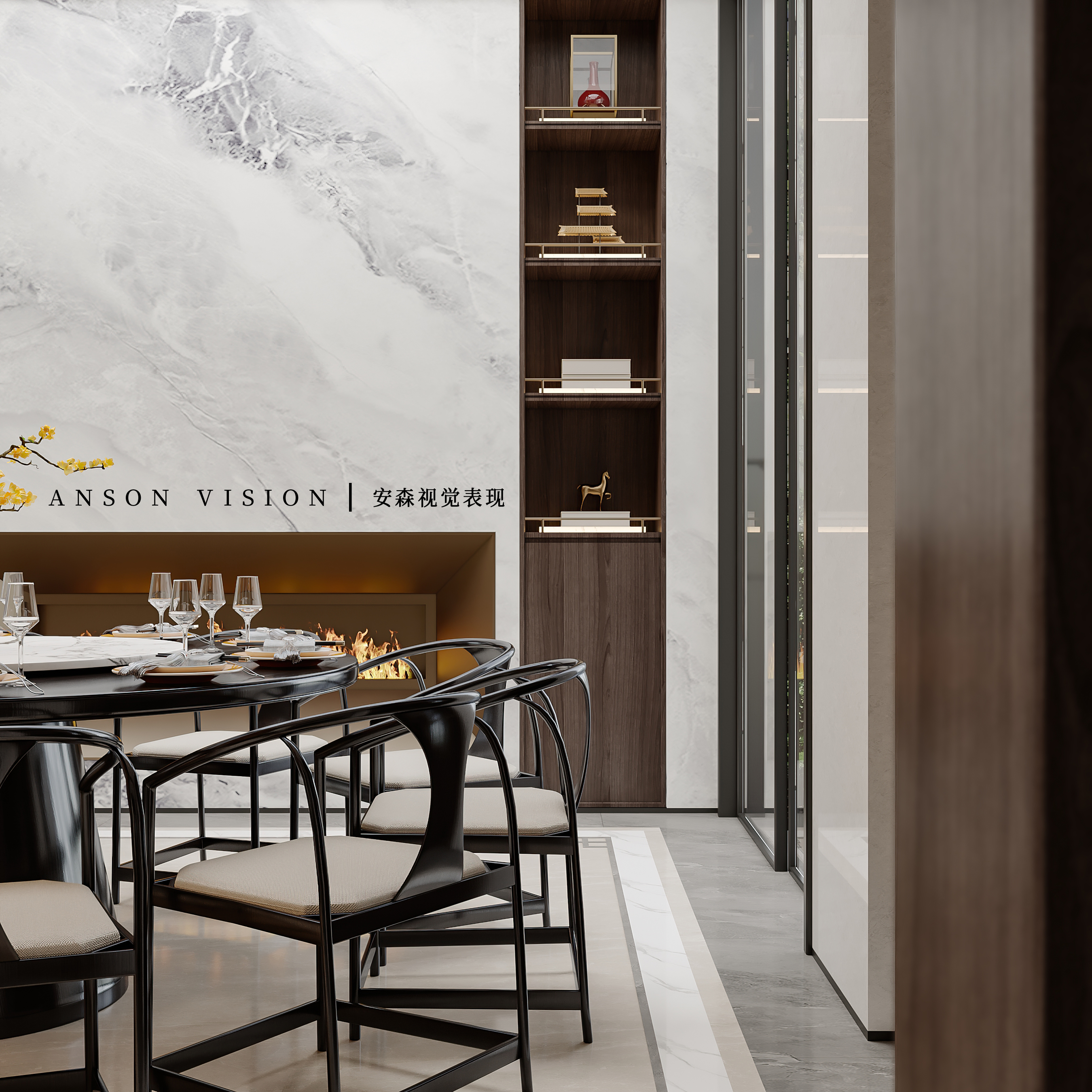 新中式别墅效果表现丨Ansonvision·蒙头睡-4