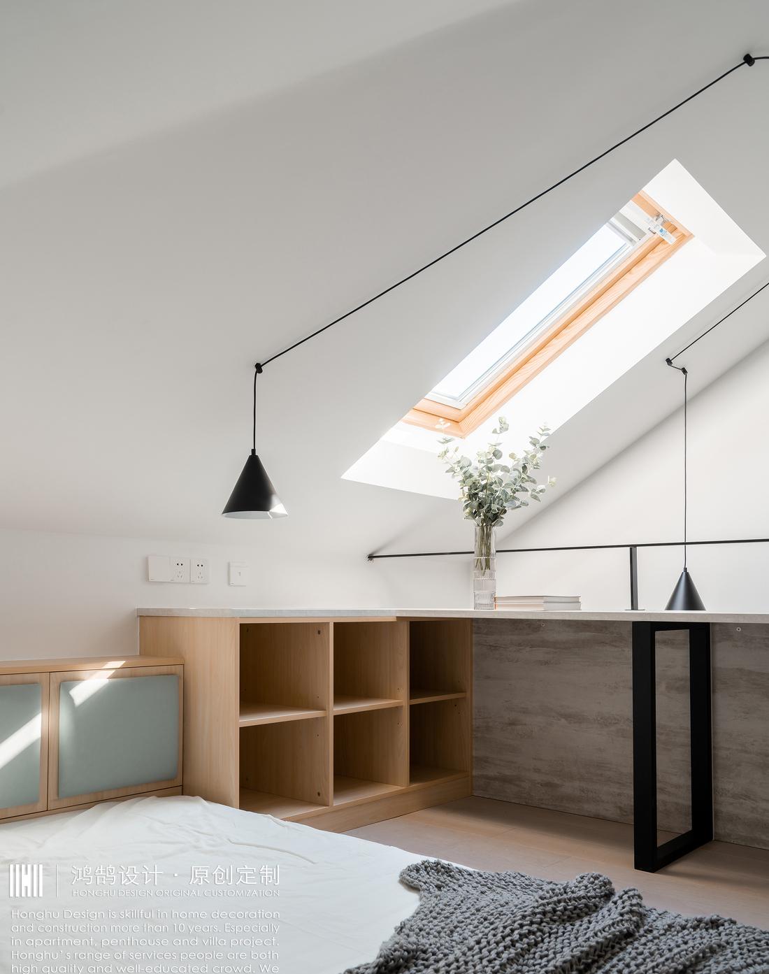 折叠楼梯变直线,小阁楼变时尚现代居-10