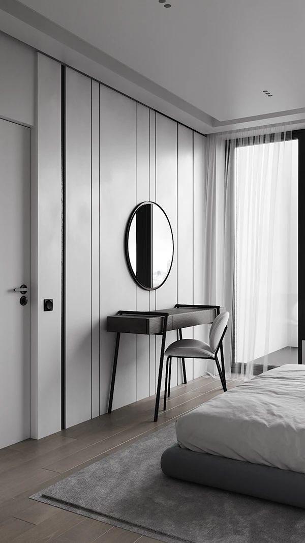 基辅黑白灰禁欲系家居,Anastasiia Reznichenko 现代设计典范-7