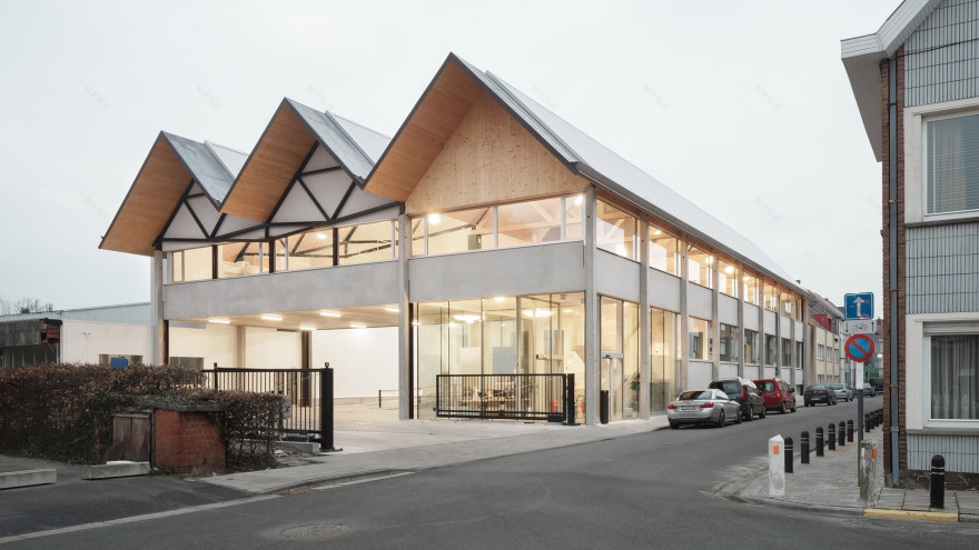 Factory with pitched roofs designed to complement terraced housing-0