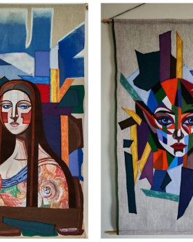 抽象立体主义风格挂毯