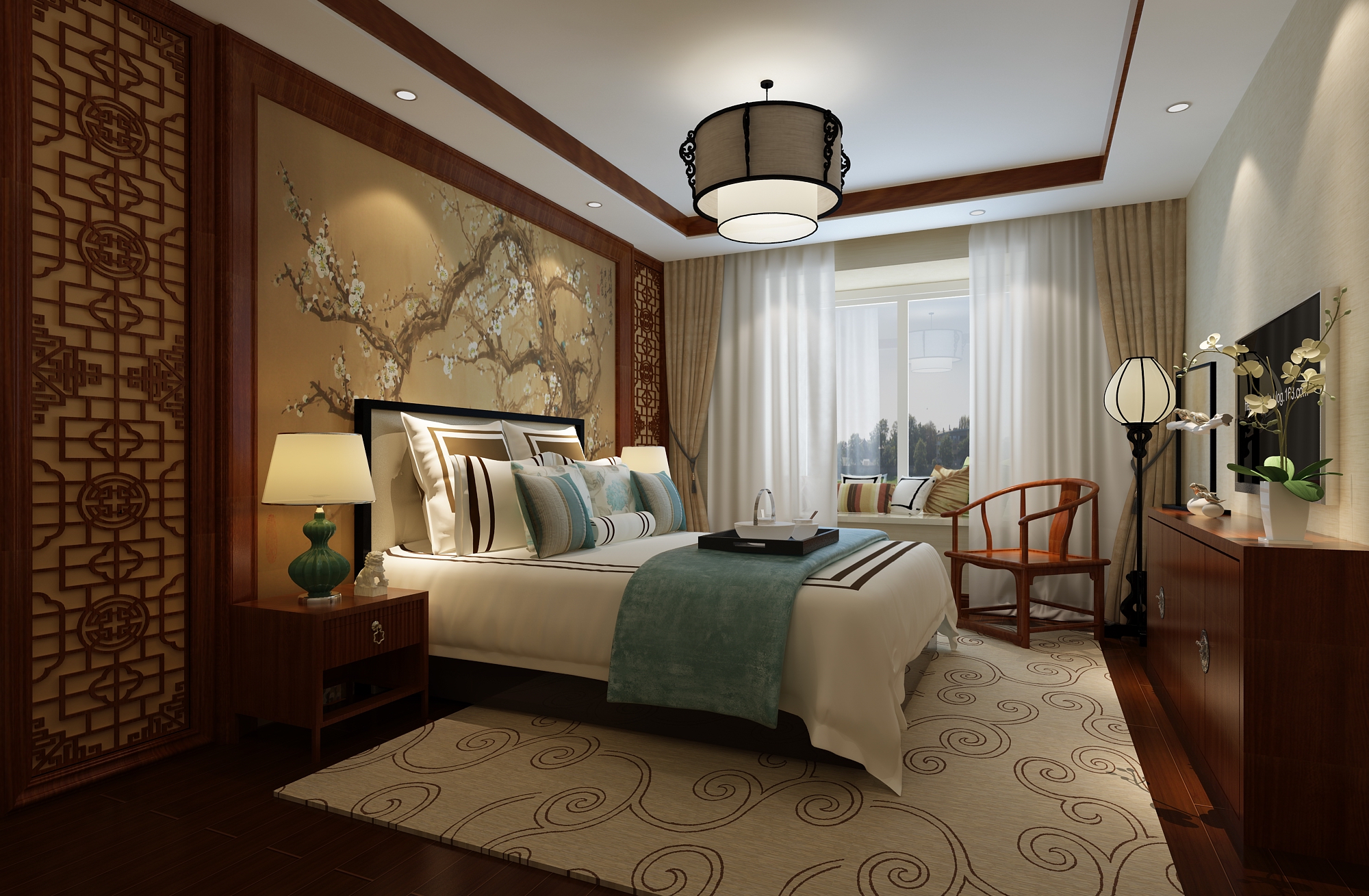 新中式 中式古典 奢华家装别墅样板房-8-24