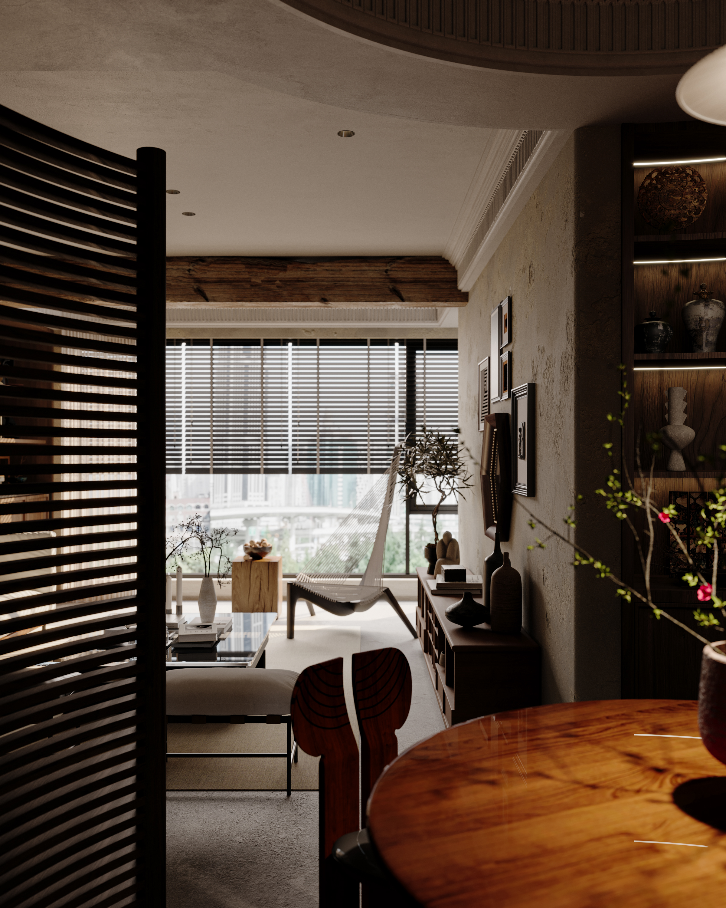 中古诧寂风·单身女性的家丨冈舍效果图表现-8