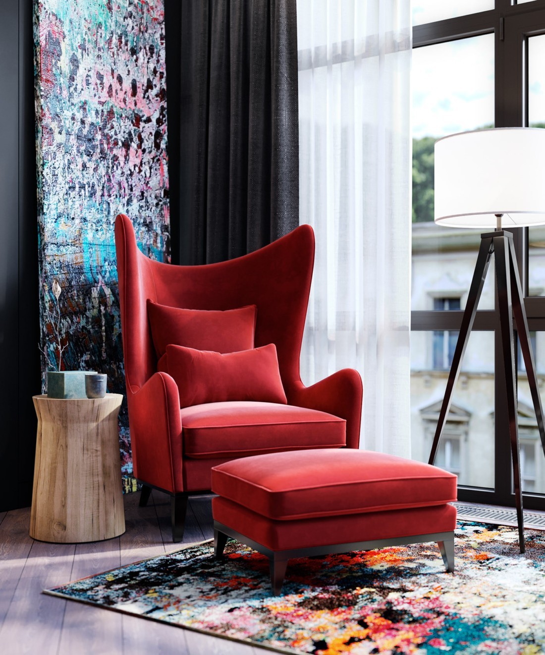 乌克兰 116㎡惊艳红色时尚美宅-34