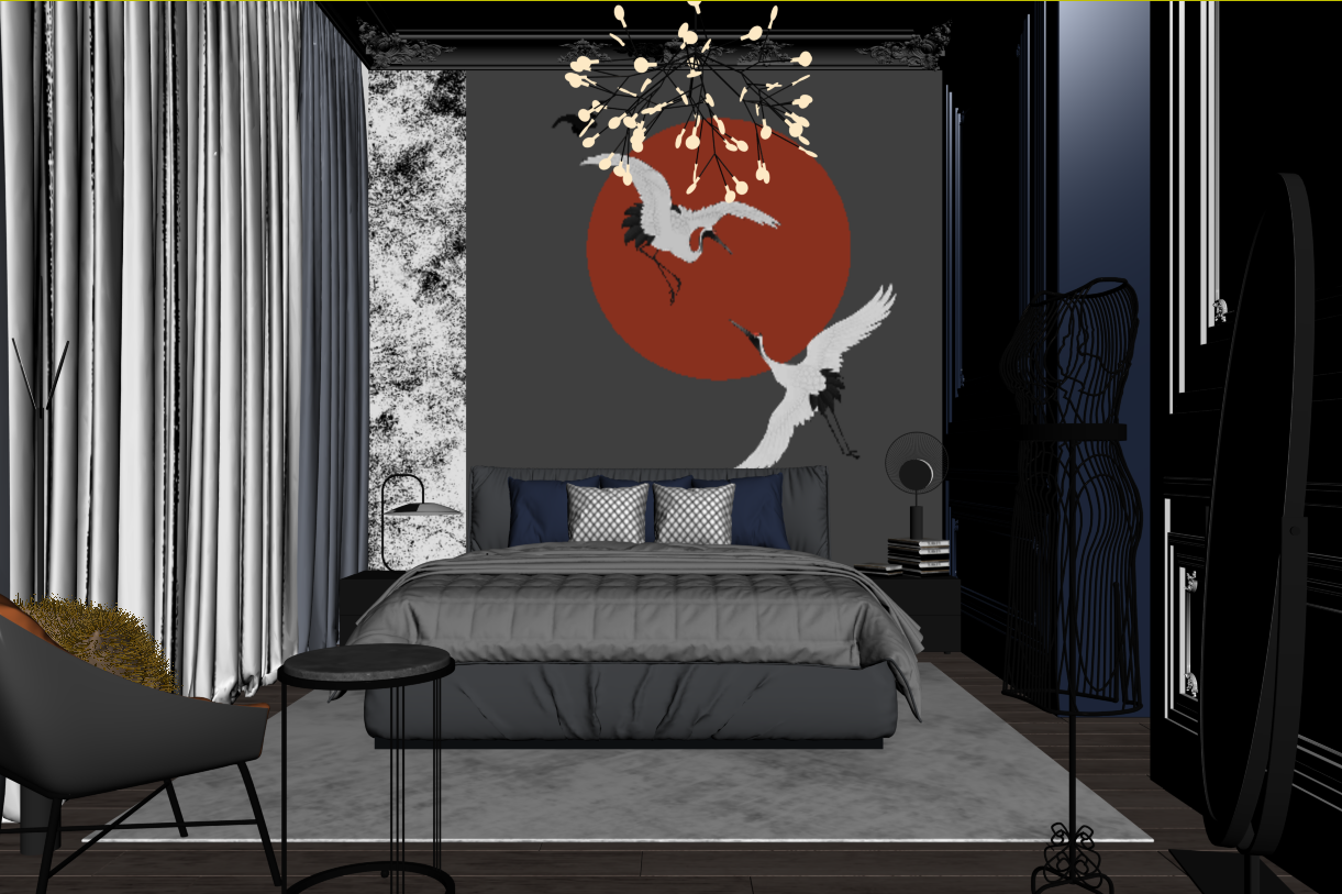 莫斯科高级灰橙色空间设计-70