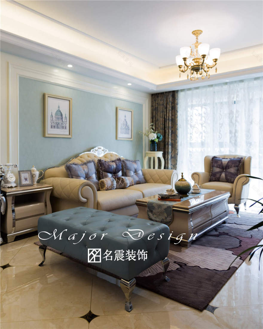 新洲花苑 130㎡美式混搭家居,自由浪漫的生活空间-10