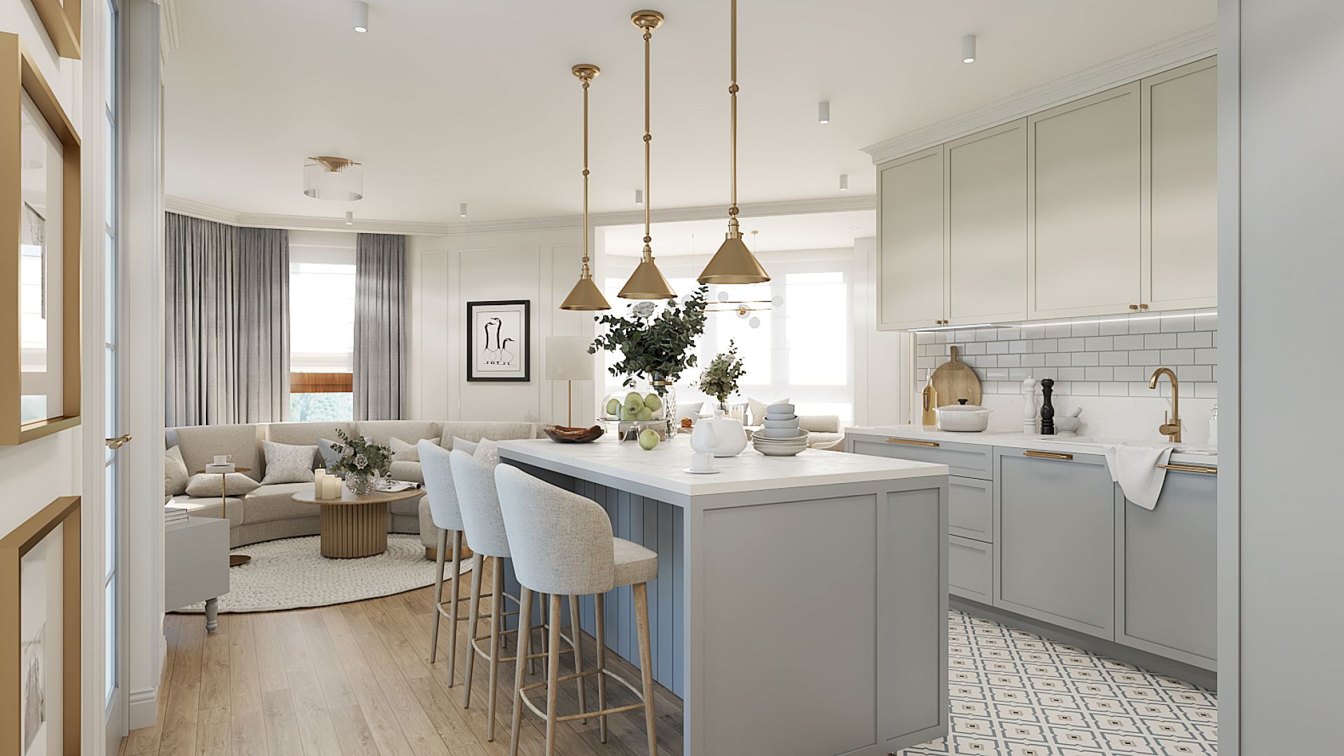 90平美式现代经典风格公寓室内设计丨波兰华沙-5