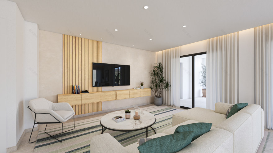 阿尔考辛独栋带泳池住宅3D可视化项目丨西班牙马拉加-17