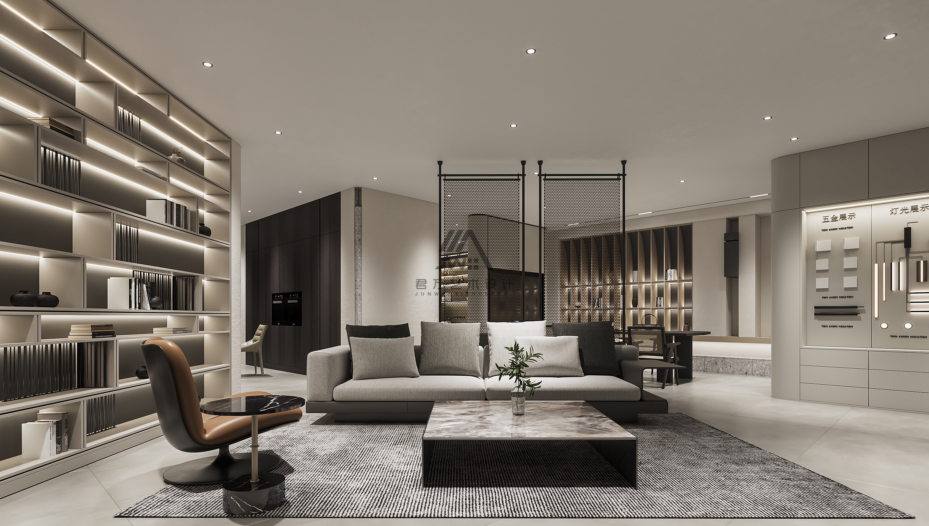 灰白简约随光影转室内设计丨君 one 设计-15