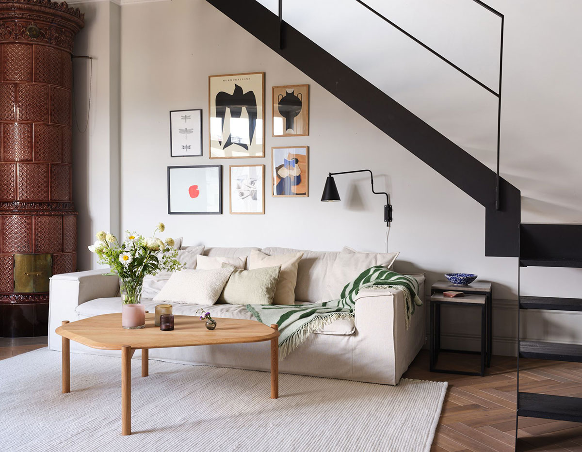 斯德哥尔摩独特阁楼公寓 | 乡村风格与现代设计完美结合-1