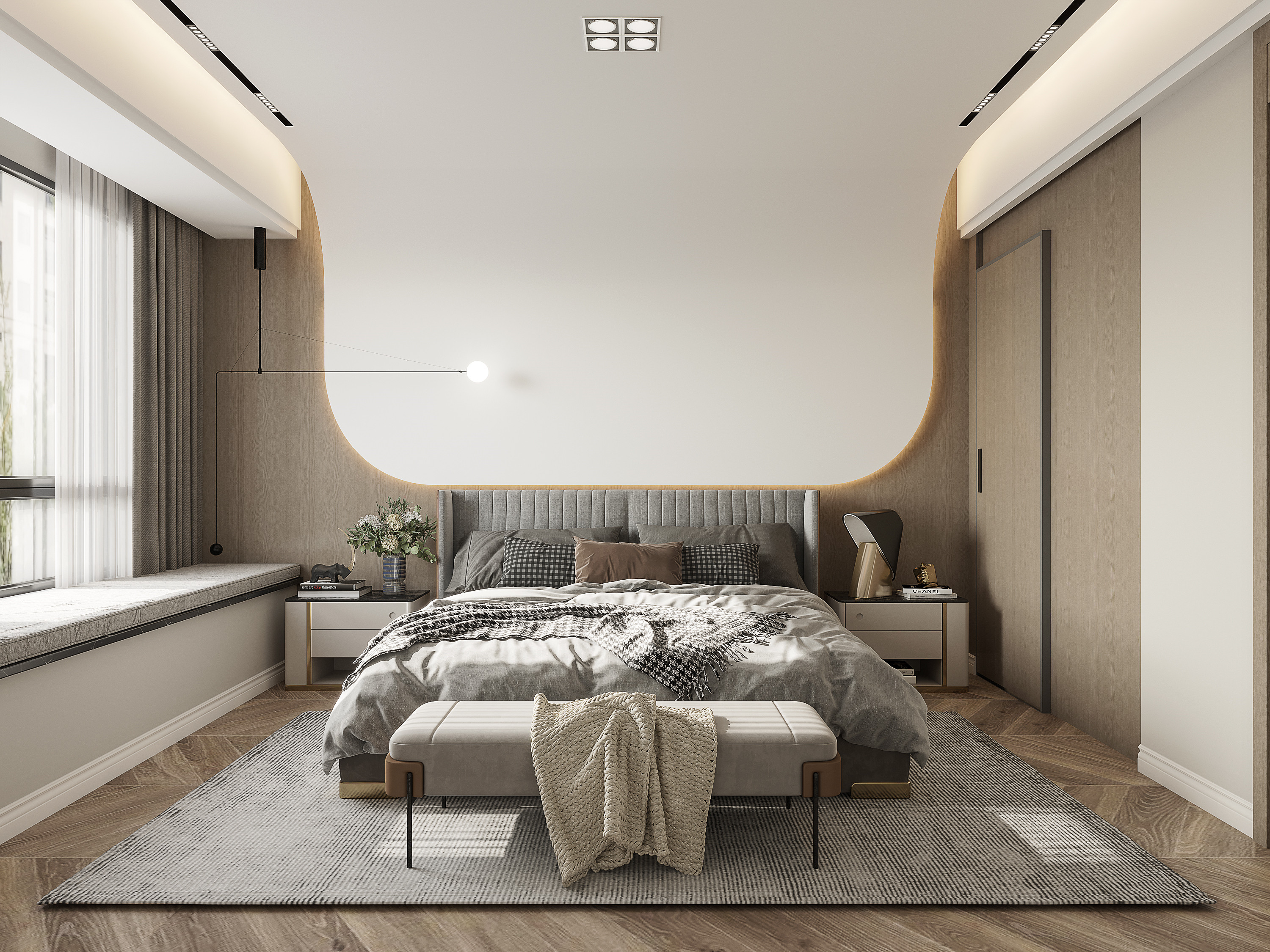 简约诗意的卧室设计丨星夜设计表现-11