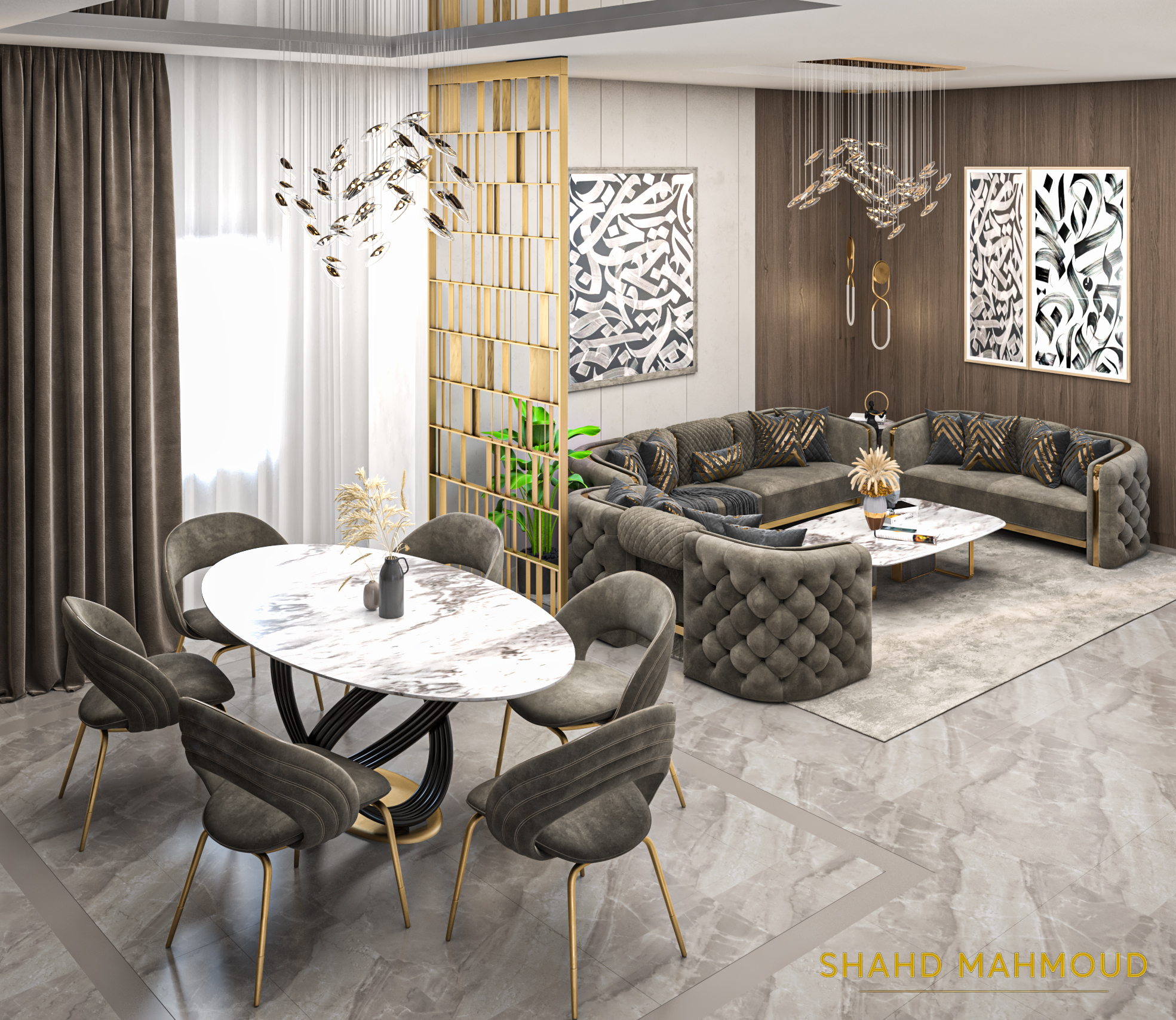 Modern Living & Dining Interior-2