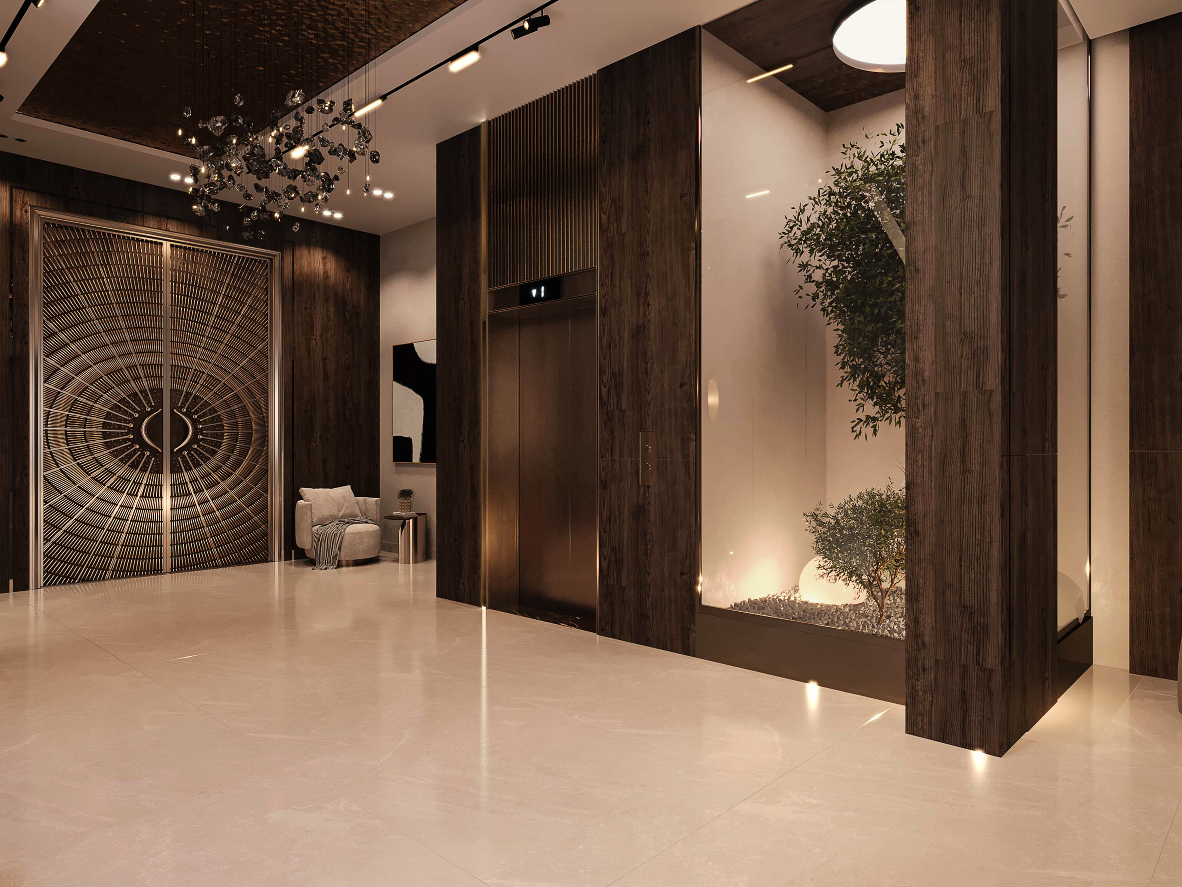 奢华别墅大堂及接待处丨Yasmin Samir-11