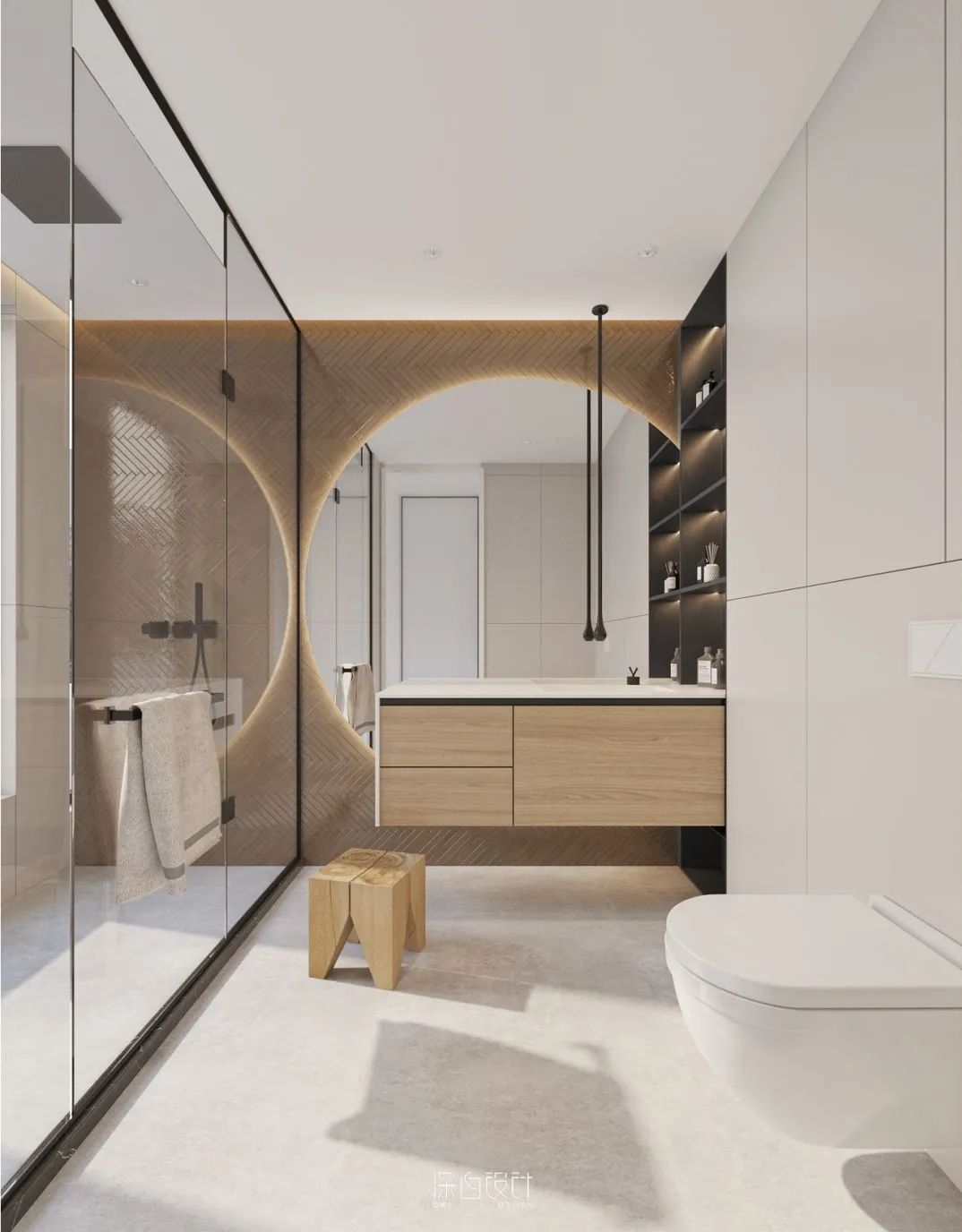 融合自然与居住的现代混搭跃层住宅丨深白设计-55