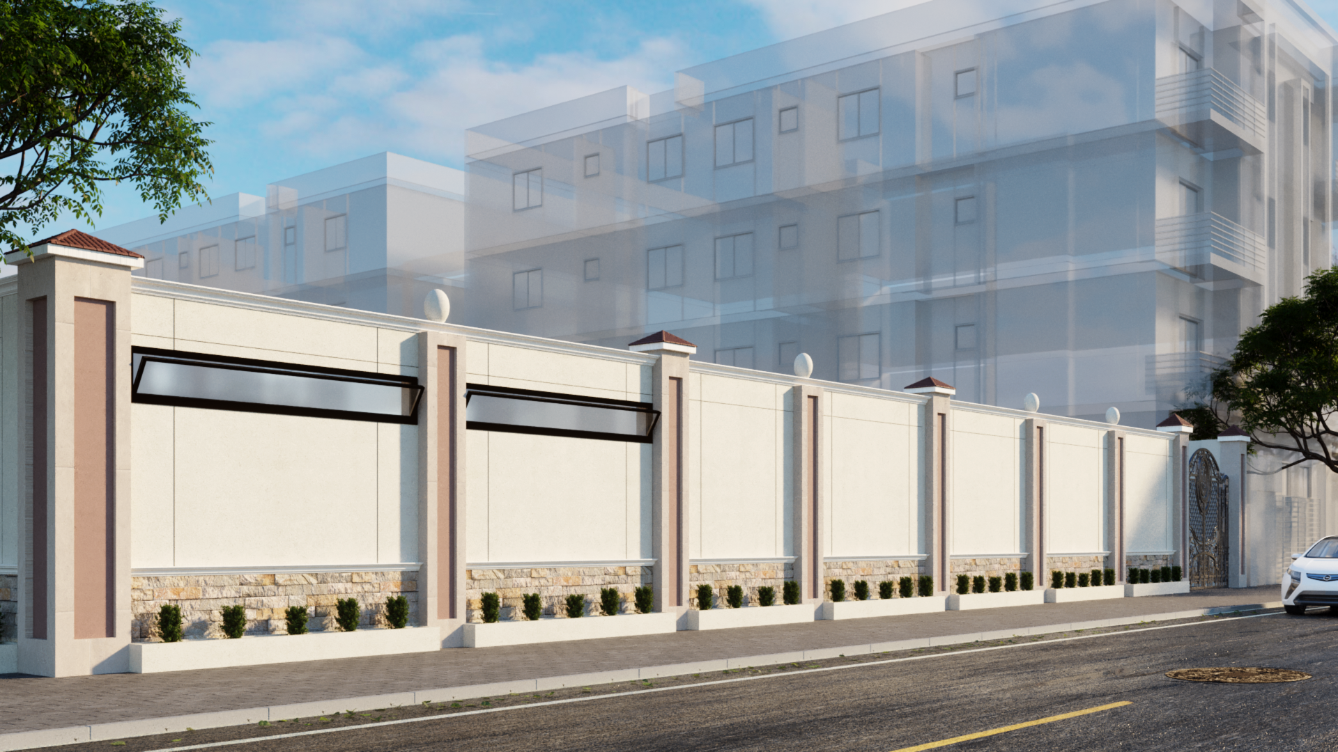 别墅花园和围栏设计-3