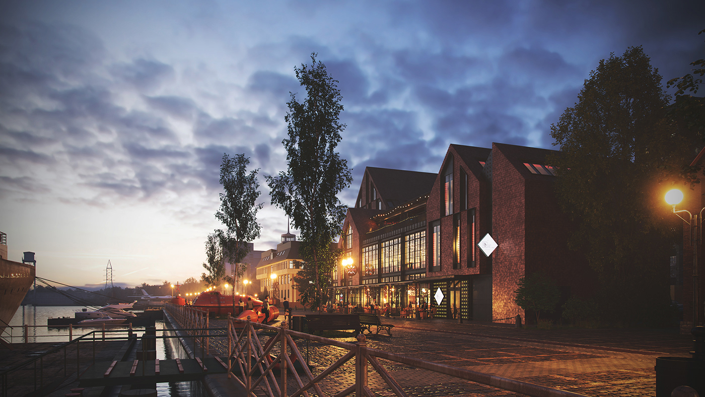 俄罗斯水岸餐厅 3D 视觉设计丨俄罗斯加里宁格勒-13