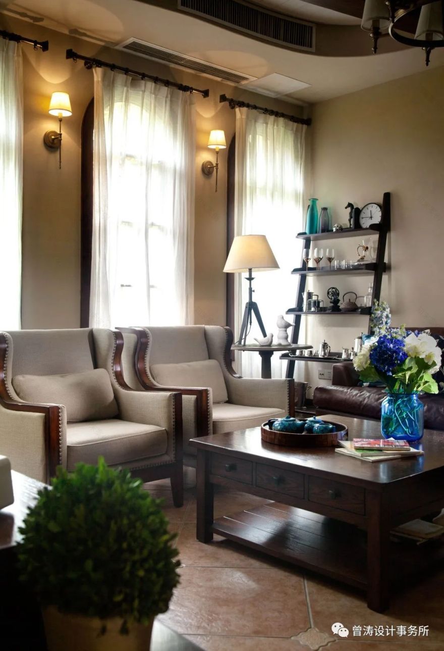 蓝湖郡花园别墅 | 美式乡村风格,光影与空间的深层对话-59