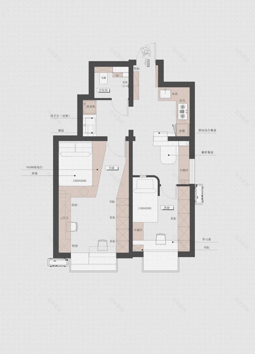 解锁54㎡小户型改造干货合集丨中国北京-10