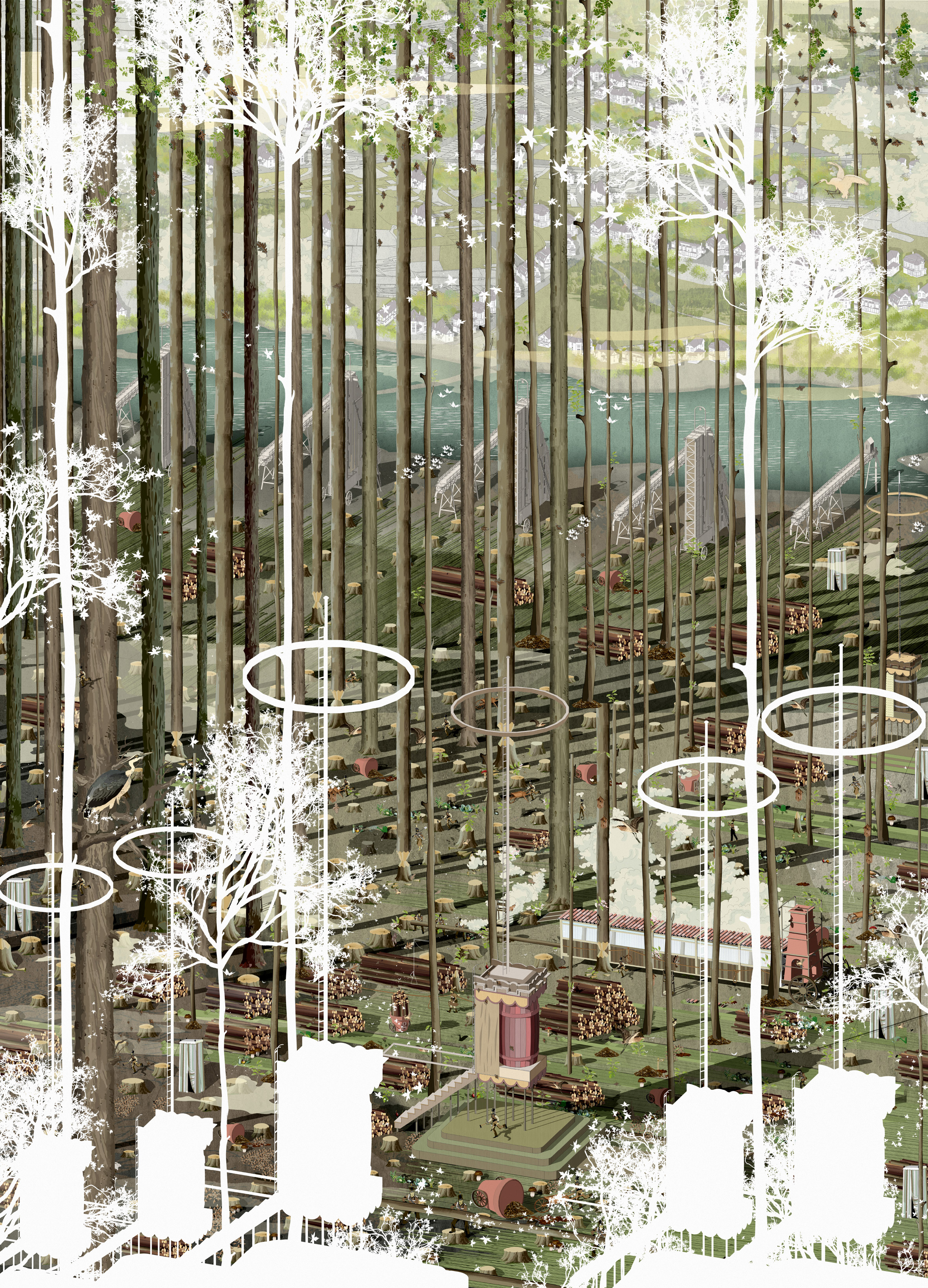 Bartlett student Damien Assini suggests replacing HS2 railway with zero-carbon towns-17