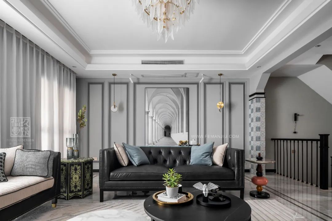 重庆融创博爵堡轻奢混搭别墅私宅设计丨中国重庆丨重庆福曼玖筑装饰设计有限公司-12