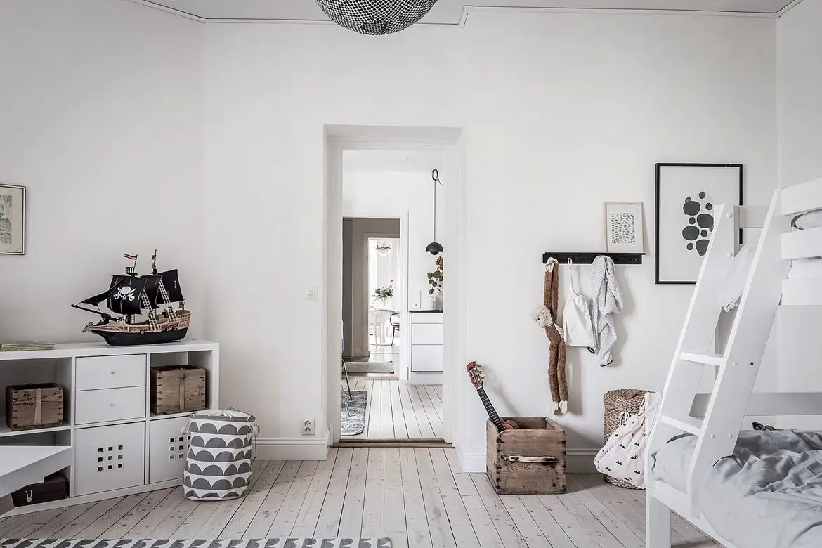 瑞典 113 平米中性色调家庭公寓-11