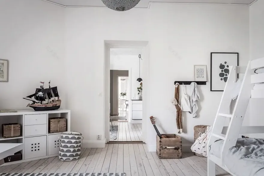 瑞典 113 平米中性色调家庭公寓-11