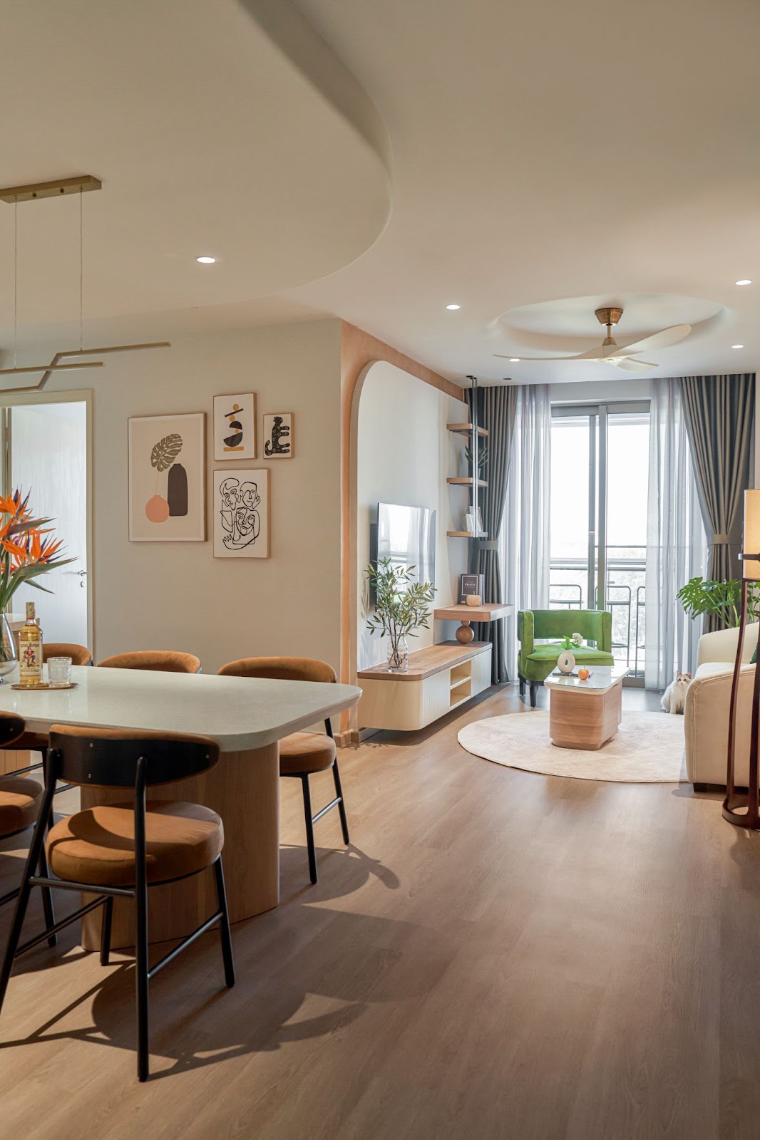 现代奶油风平层丨越南胡志明市-8