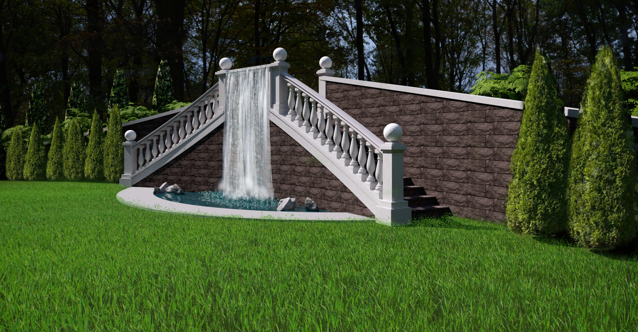 sketches of options for arranging a waterfall-3