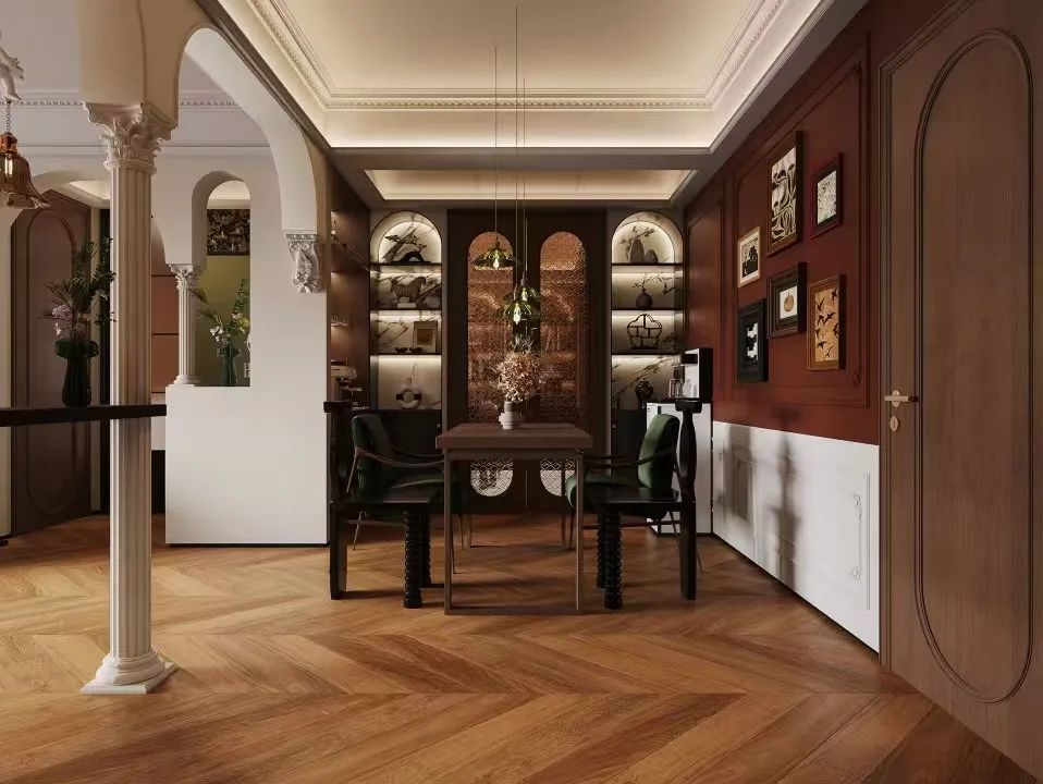 OriginalDesign|融创玖玺台142平，复古装修新玩法！配色+细节被邻居夸爆了！-49