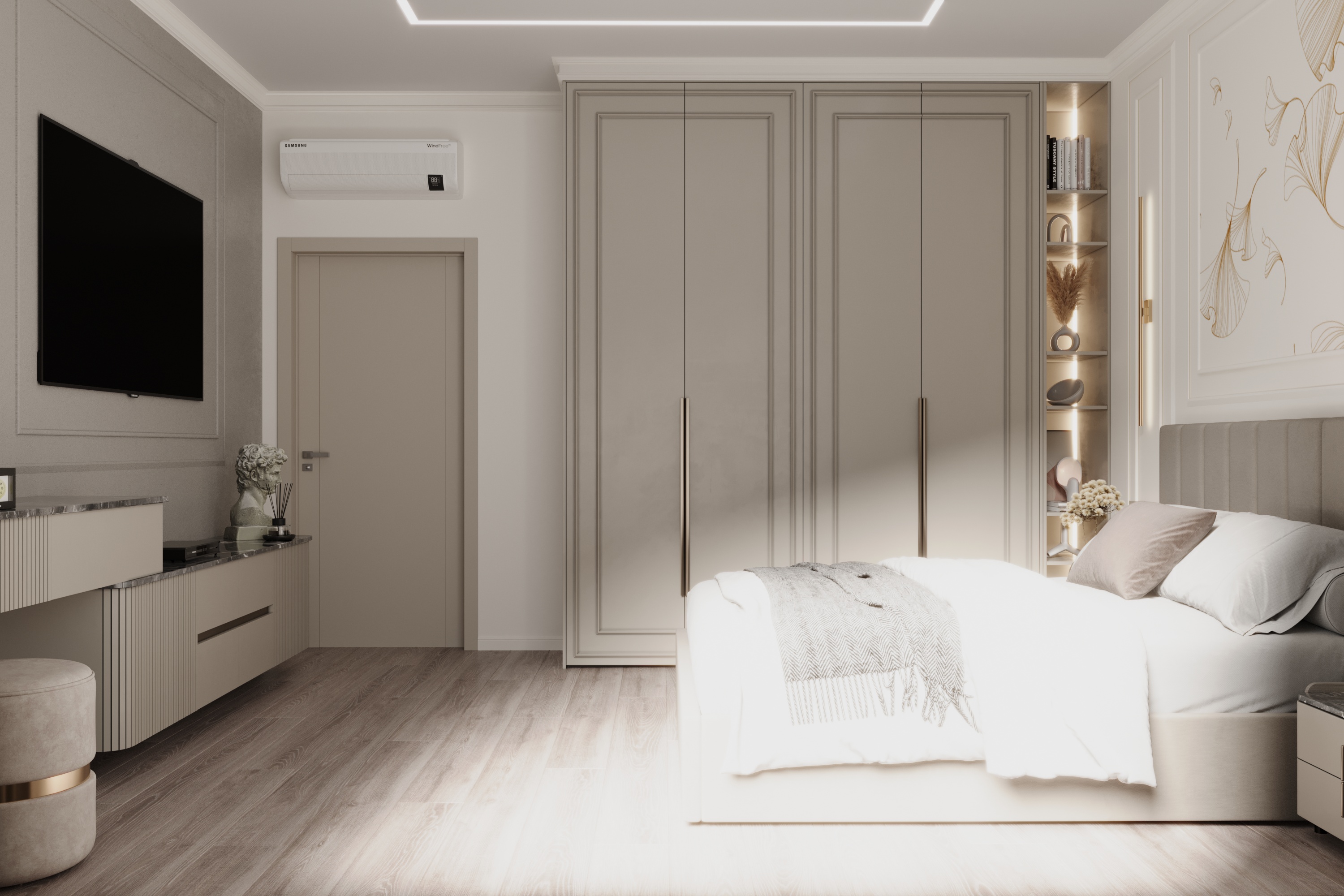 Спальня в светлых тонах-6