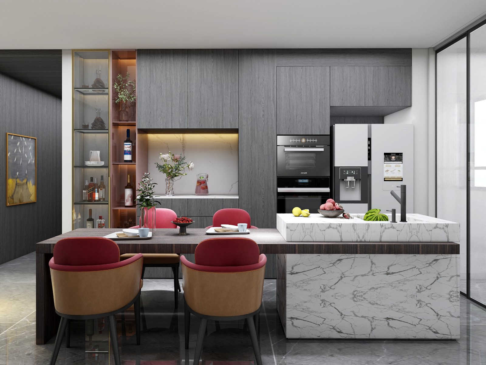 慈溪云顶木作餐厅客厅设计-1