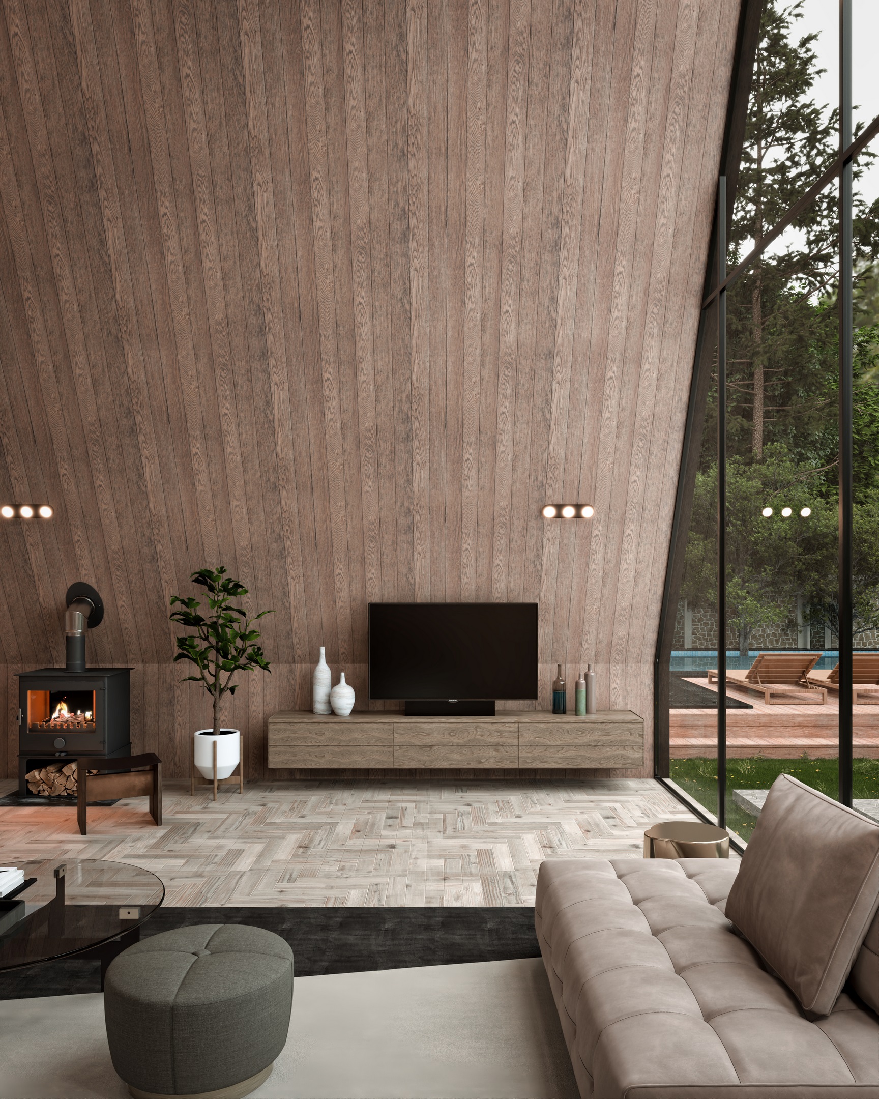 Modern Aframe cabin l interior design-14