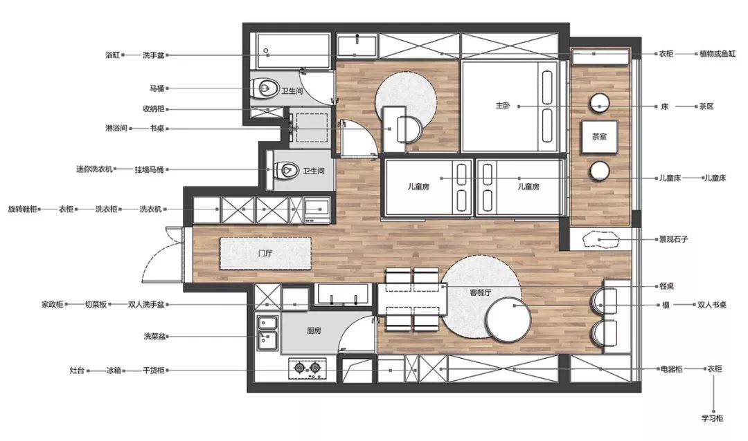 北京 59㎡小户型,一家四口舒适自在的生活空间-61